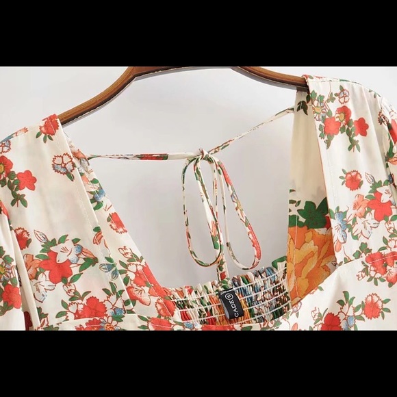 The Elle Boho Bloom Shift Dress w/Bell Sleeves - Picture 10 of 13